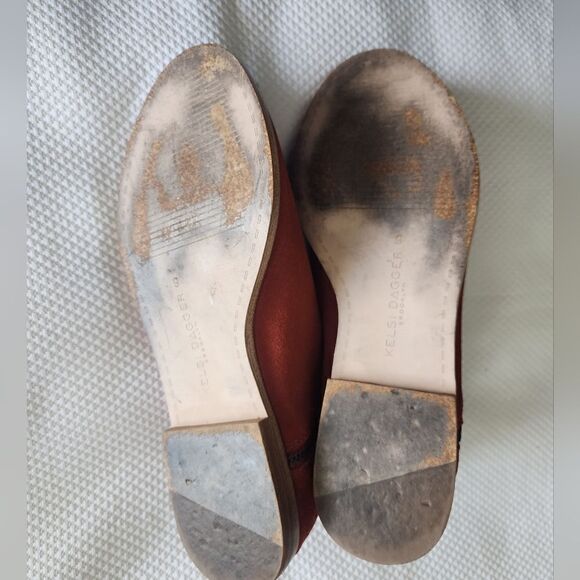 Anthropologie Kelsi Dagger Brooklyn fall suede leather both size zip flats shoes - Picture 3 of 14